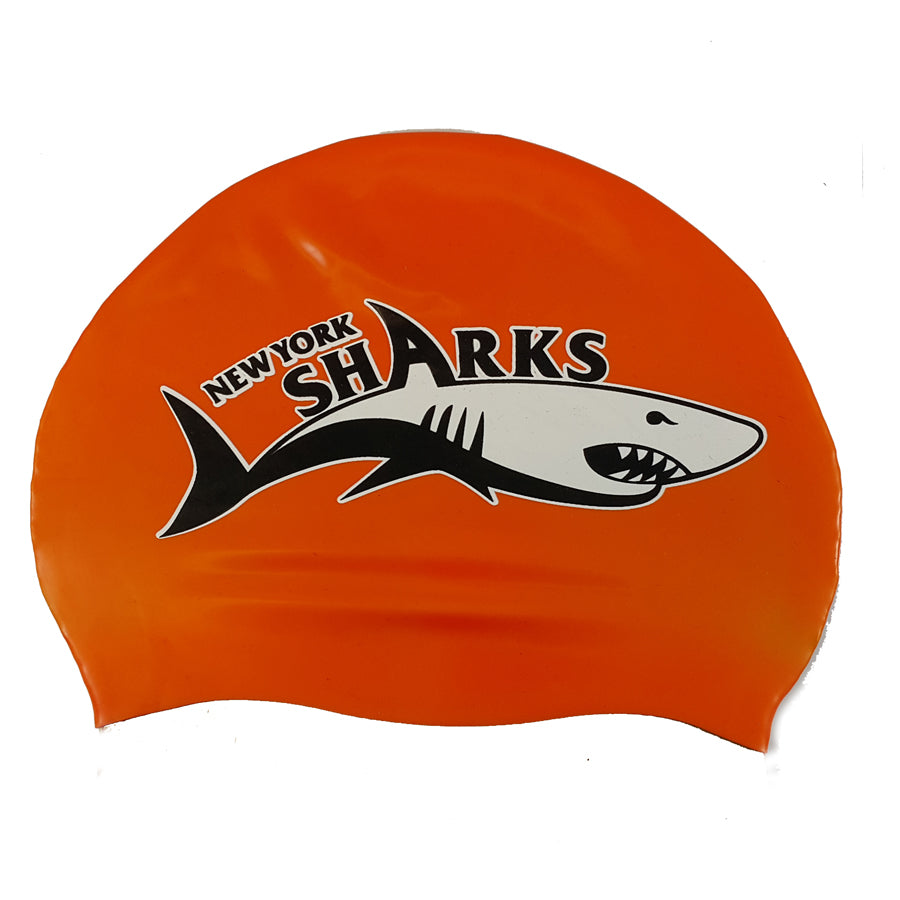 Custom Silicone Swim Cap - 2 Color Logo White