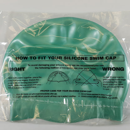 Custom Silicone Swim Cap - 2 Color Logo White