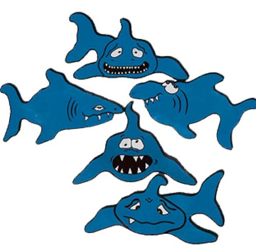 Blue Poly Sharks (Set Of 5)