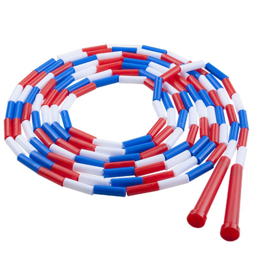 Plastic Segmented Jump Rope 16' PLASTIC SEGMENTED JUMP ROPE RED/WHITE/BLUE