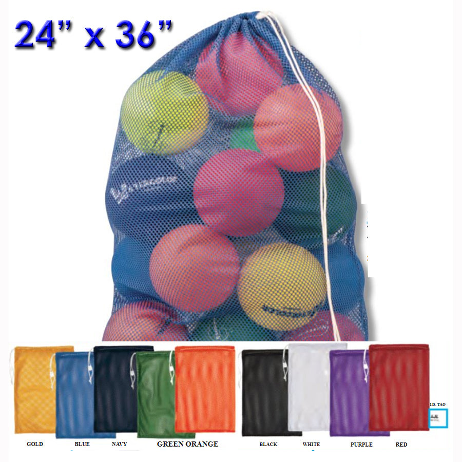 24" x 36" Heavy Duty Mesh Draw String Bags Black