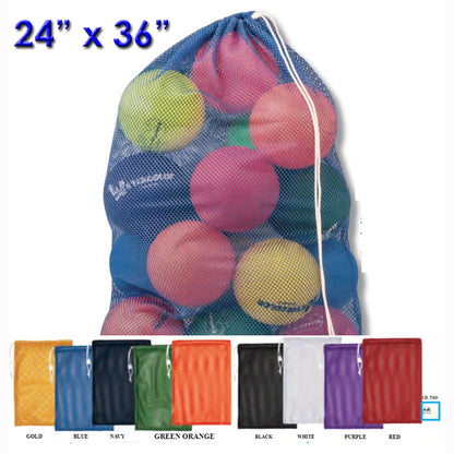 24" x 36" Heavy Duty Mesh Draw String Bags Black