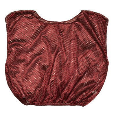 Adult Scrimmage Vests 100% Nylon Micro Mesh (Dozen) Maroon / Youth