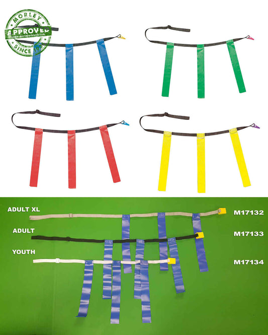 Triple Flag Football Belts - Dozen Blue / Adult X-Large