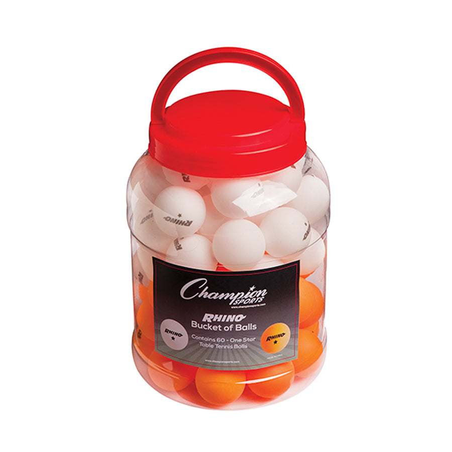 1 Star Tournament Table Tennis Balls - Bucket of 60 Balls