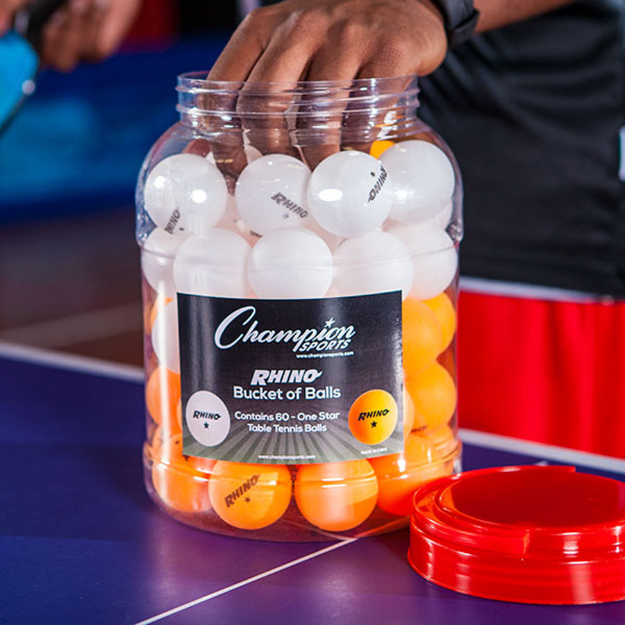 1 Star Tournament Table Tennis Balls - Bucket of 60 Balls