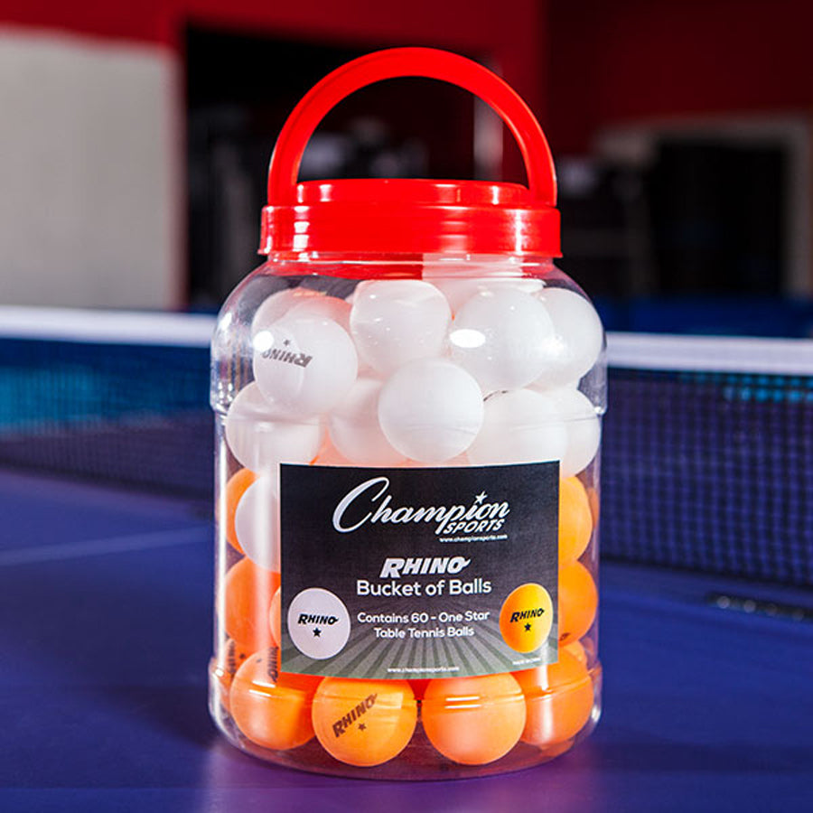 1 Star Tournament Table Tennis Balls - Bucket of 60 Balls