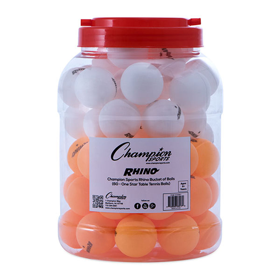 1 Star Tournament Table Tennis Balls - Bucket of 60 Balls