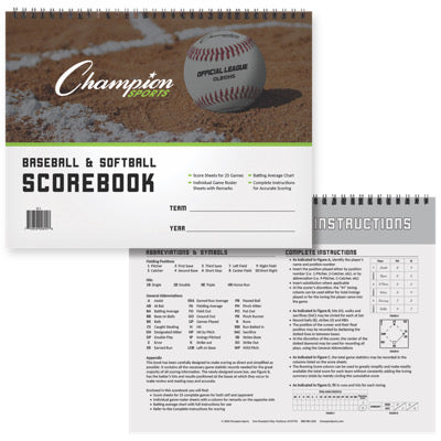 Champion Baseball/Softball Scorebook - VIEW ITEM FOR QUANTITY DISCOUNT