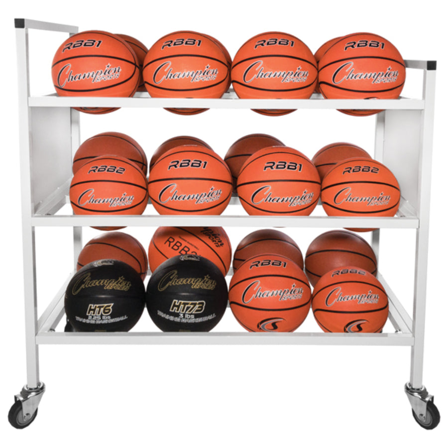 Champion Sports 24BC Double Wide Ball Cart - 42"L x 20"W x 44"H