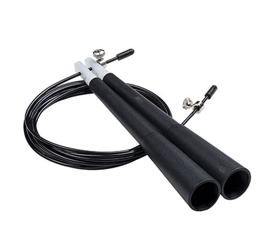 Champion Sports 3Mm Double Bearing Speed Rope Adjustable Length Black