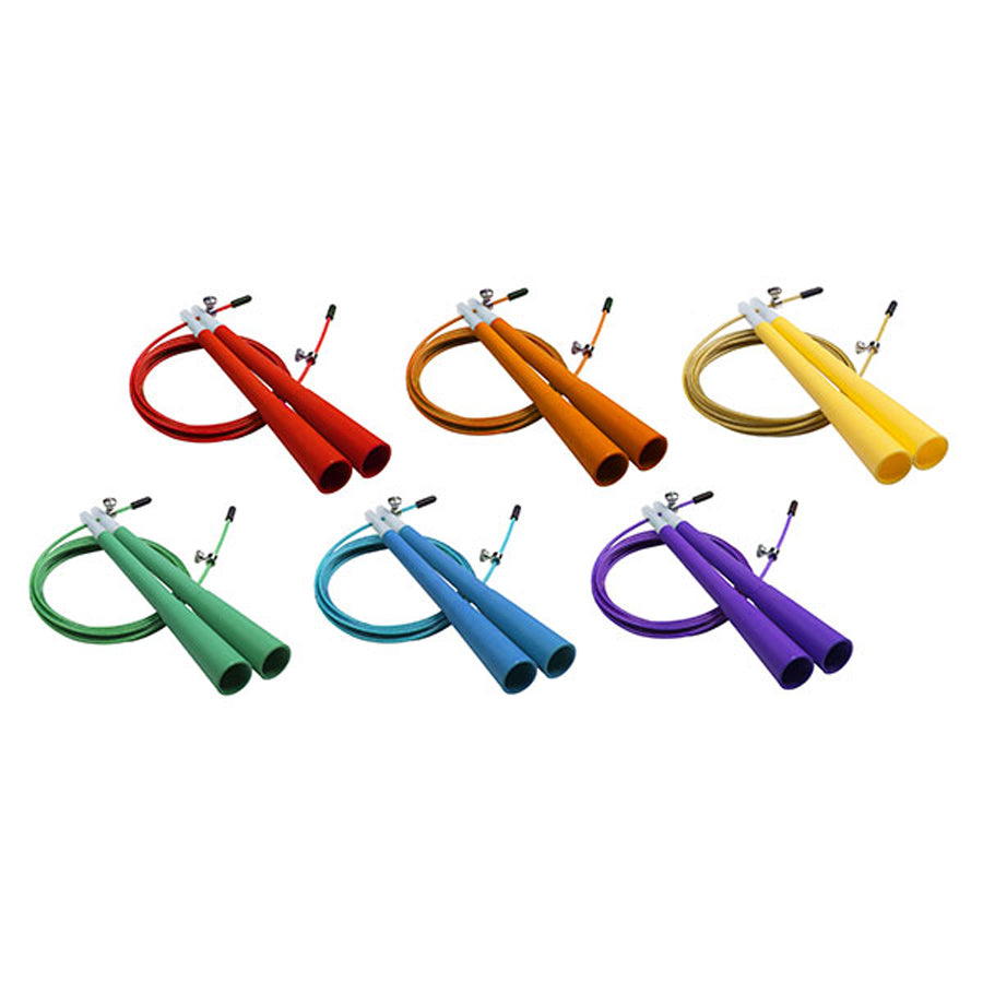 Champion Sports 3MM Double Bearing Speed Rope Adjustable Length Rainbow ...