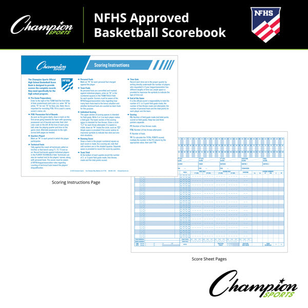 Champion Sports Basketball Scorebook - VIEW ITEM FOR QUANTITY DISCOUNT