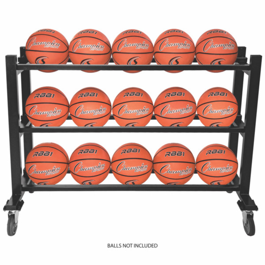 Champion Sports BKCART Deluxe Heavy-Duty Basketball Cart - 50.75"L x 16"W x 34.75"H