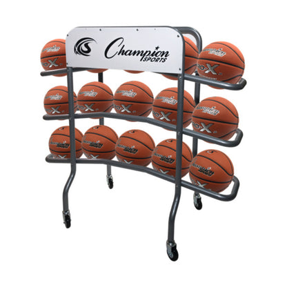Champion Sports CBR15 Three Tier Pro Basketball Rack - 48"L x 20"W x 45"H