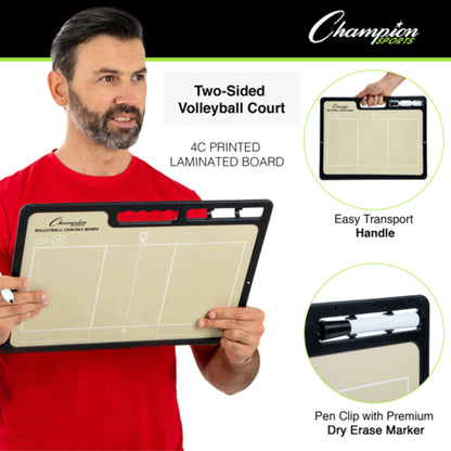 Champion Sports CBVBXL Pro Volleyball Coaches Board
