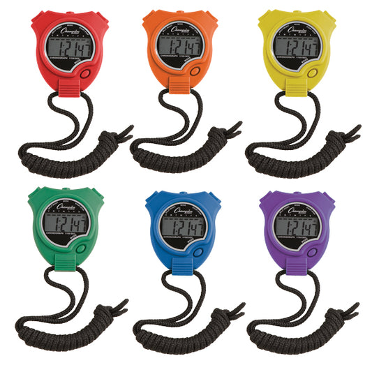 Champion Sports Rainbow Stopwatch Set Of 6