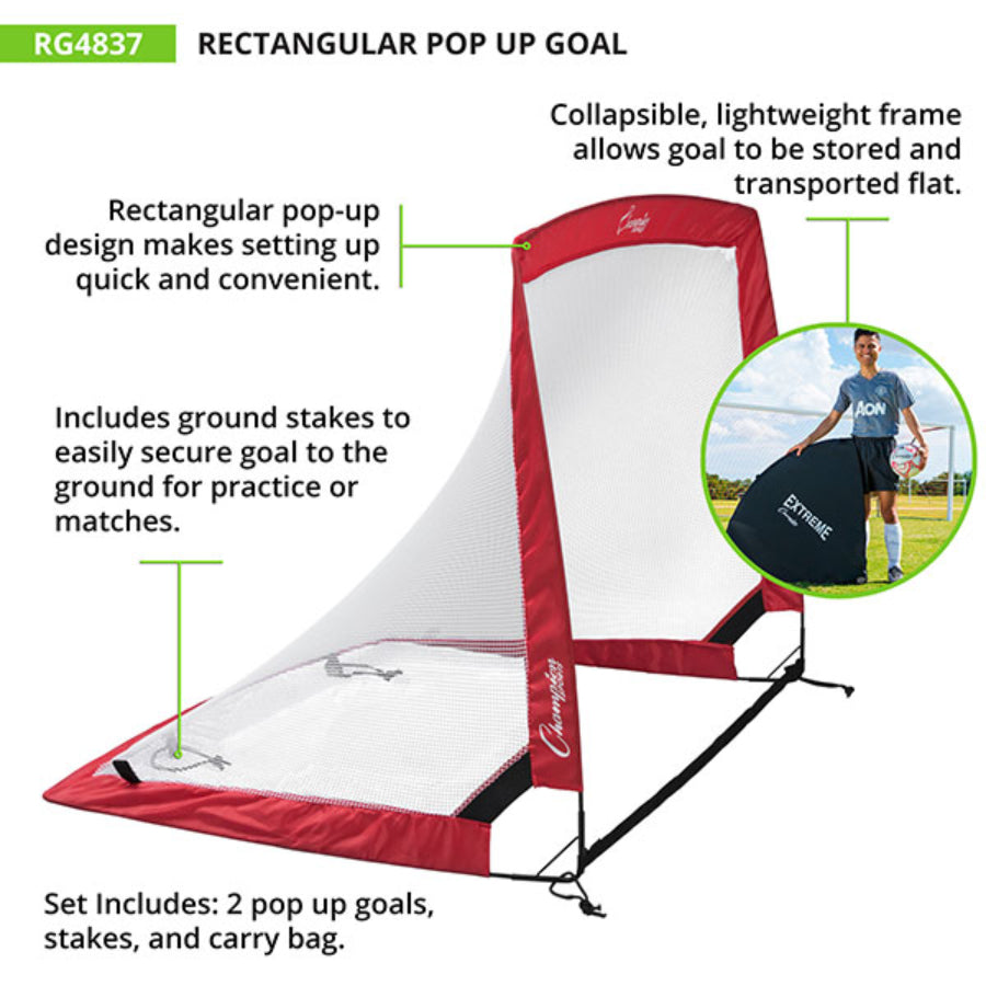 Champion Sports RG4837 Rectangular Pop-Up Goal - 4' x 3'