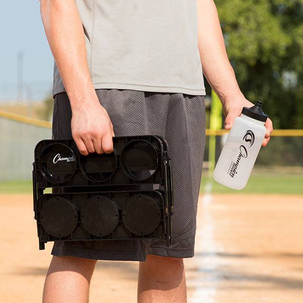Deluxe Water Bottle Set Of 6 With Plastic Rack