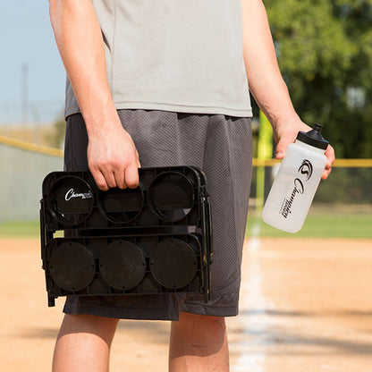 Deluxe Water Bottle Set Of 6 With Plastic Rack