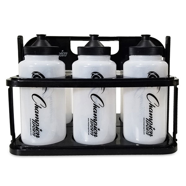 Deluxe Water Bottle Set Of 6 With Plastic Rack