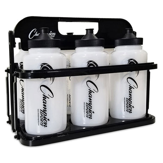 Deluxe Water Bottle Set Of 6 With Plastic Rack