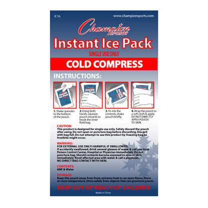 Instant Ice Packs - Senior Size 4" x 9" -Case of 16