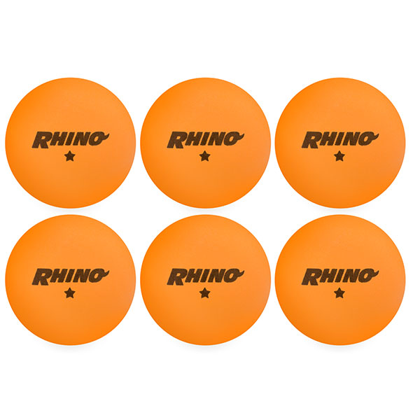 Orange Rhino 1 Star Table Tennis Balls (Pack of 6)