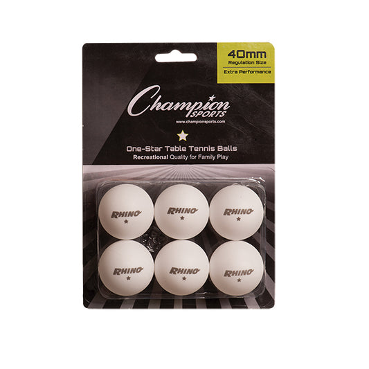 White 1 Star Table Tennis Balls (Pack of 6)