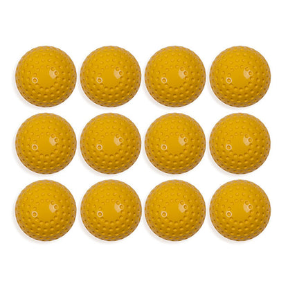 Yellow Dimpled Pitching Machine Softballs 12 Inch (Dozen)