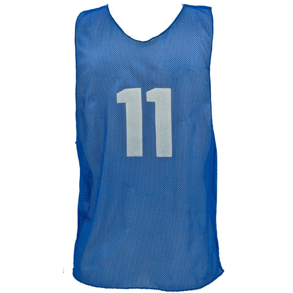 Micro Mesh Numbered Soccer Pinnies (Dozen) Royal / Adult