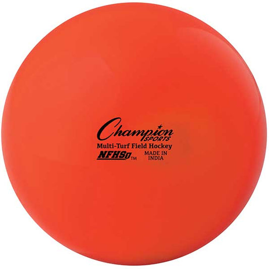 Champion Sports Official Multi-Turf Field Hockey Balls- NFHS Stamped (Dozen) Orange w/ NFHS Seal