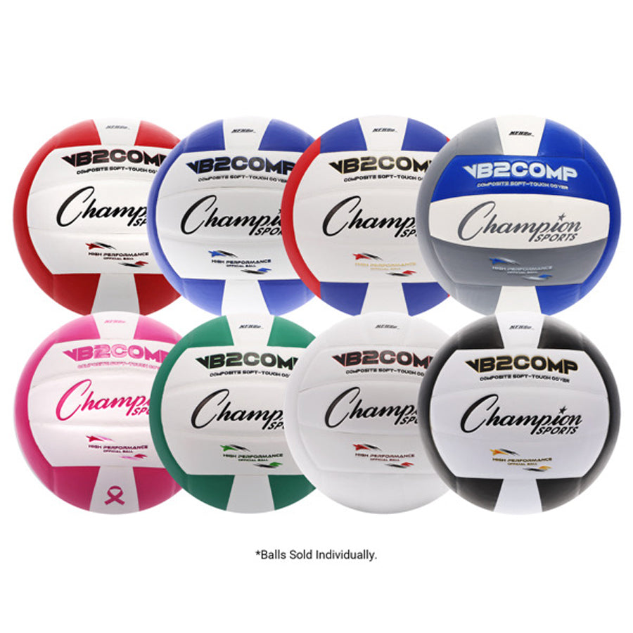 Champion Sports VB2 Comp Series Volleyballs - NFHS & NCAA APPROVED White