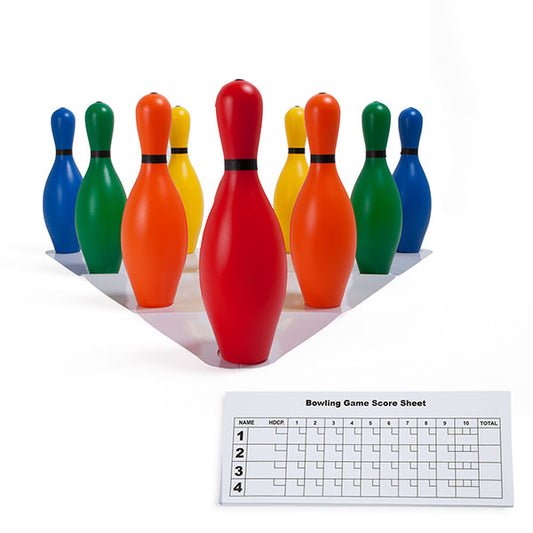 Champion Sports BP10CLR Multi Colored Plastic Bowling Pins