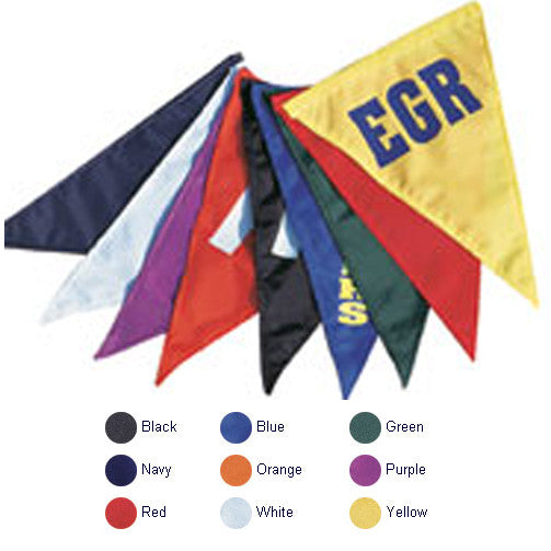 Competitor custom backstroke flag made of oxford nylon with color chart and custom print examples