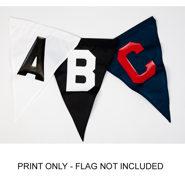 Competitor custom backstroke flag made of oxford nylon with printed letters for an example
