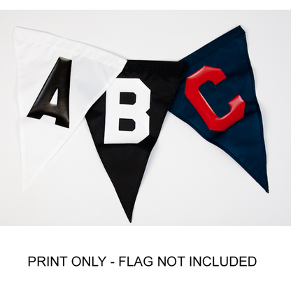 Competitor custom backstroke flag made of oxford nylon with printed letters for an example