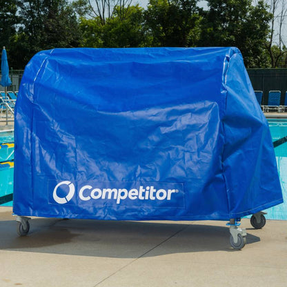 Classic Stor-Lane Reel fitted with the protective blue pool lane storage cover