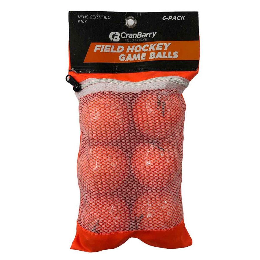 Cranbarry 100 Hollow Seamless Field Hockey Game Ball (Pack Of 6) Orange