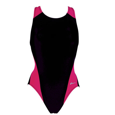 Dolfin Female Ocean Panel Performance Back Swim Suit black/royal / 22