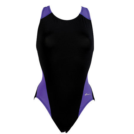 Dolfin Female Ocean Panel Performance Back Swim Suit black/royal / 22