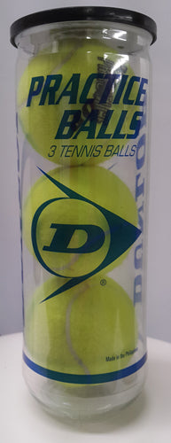 Dunlop Practice Tennis Balls Can of 3 Balls