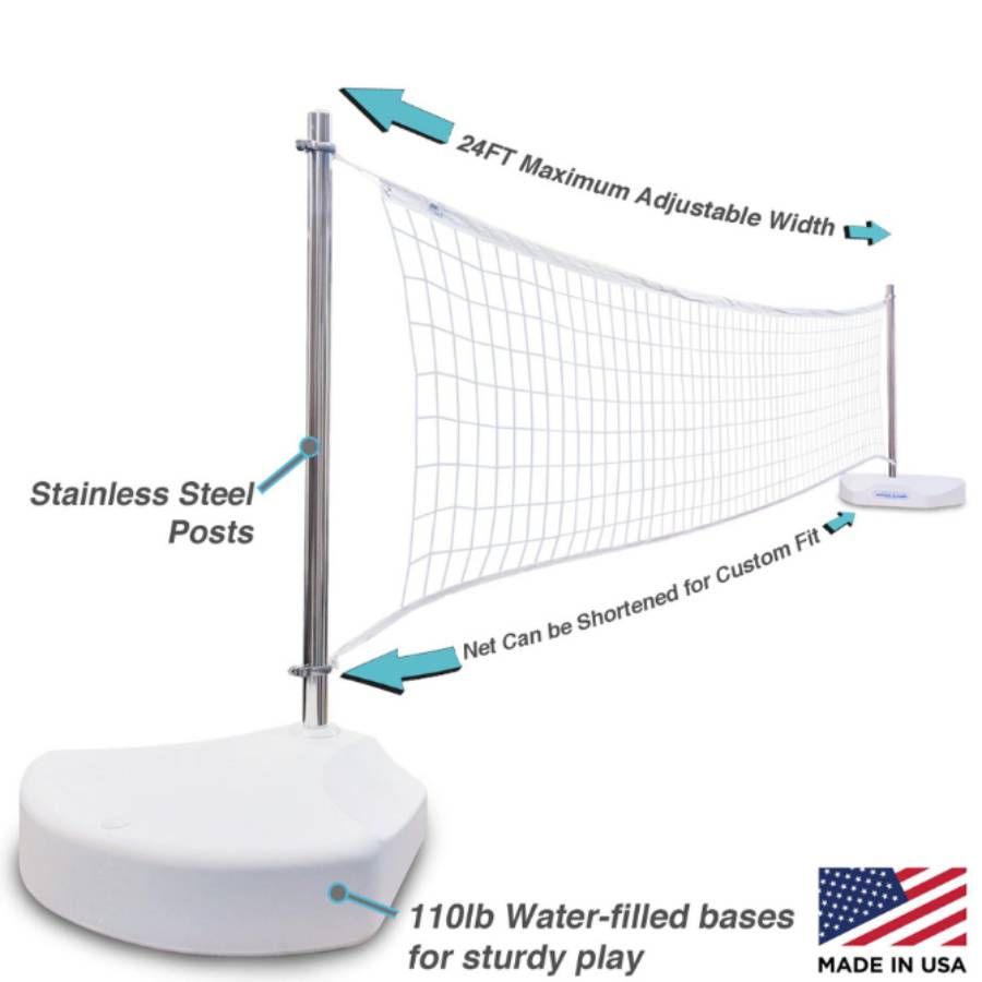 WaterVolly Stainless Steel Pool Volleyball Net System