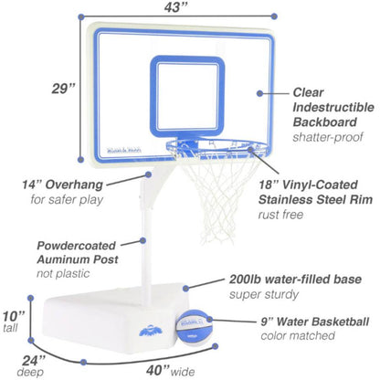 Splash And Shoot Pool Basketball Clear Rim
