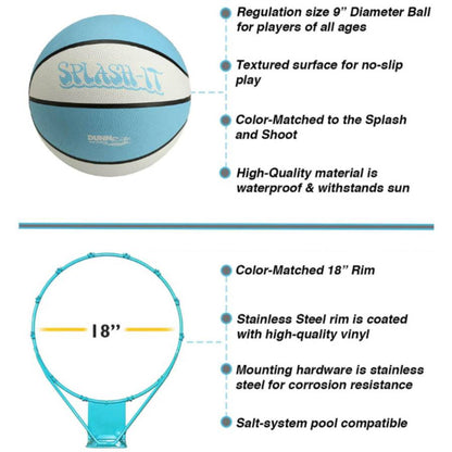 Splash And Shoot Pool Basketball Clear Rim