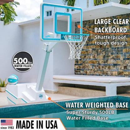 Splash & Slam Pool Basketball Clear Hoop