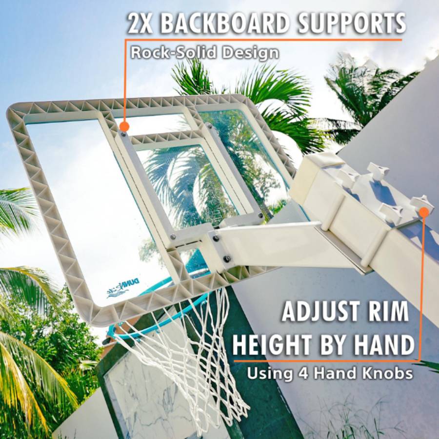 Splash & Slam Pool Basketball Clear Hoop