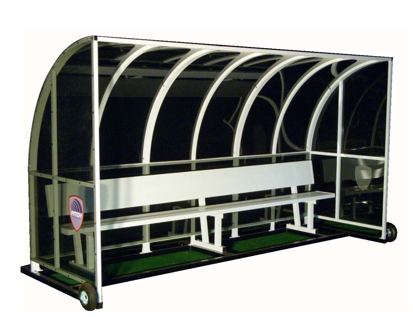 European Soccer Team Shelter With Bench 8' Wide with Bench