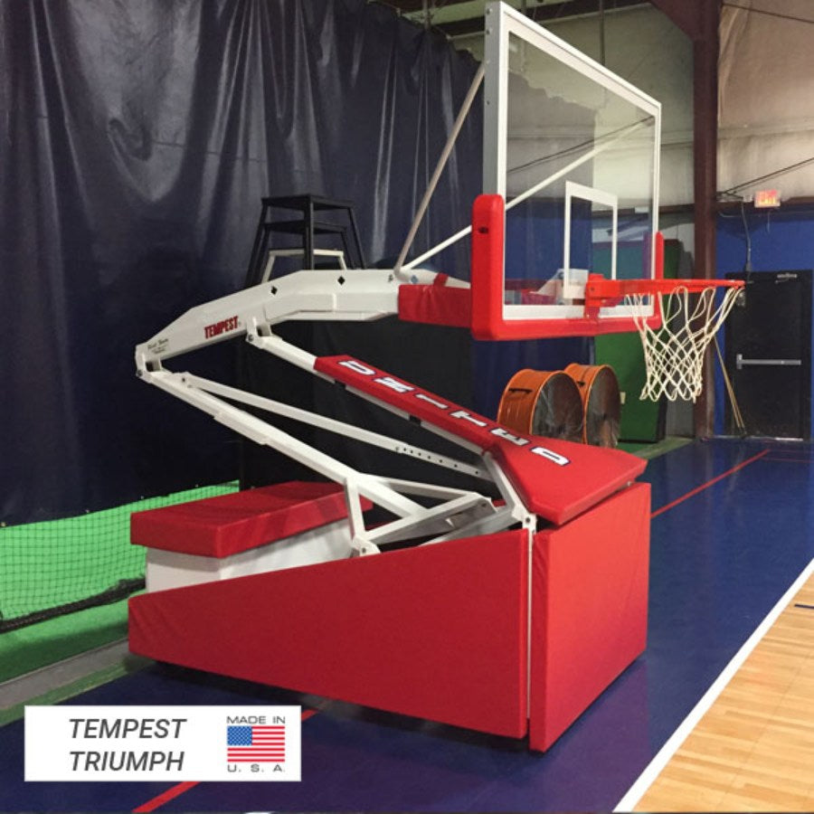 Tempest Triumph-ST Portable Basketball System 42" x 72" Temp. Glass Backboard