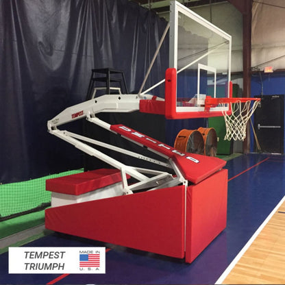 Tempest Triumph-ST Portable Basketball System 42" x 72" Temp. Glass Backboard